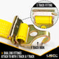2 inch x 12 foot Yellow Cam Buckle Strap w F Hooks & Spring E Fittings image 4 of 10
