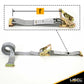 2" x 16' Gray E-Track Ratchet Strap w/ Spring E-Fittings | 1' Fixed End image 2 of 9