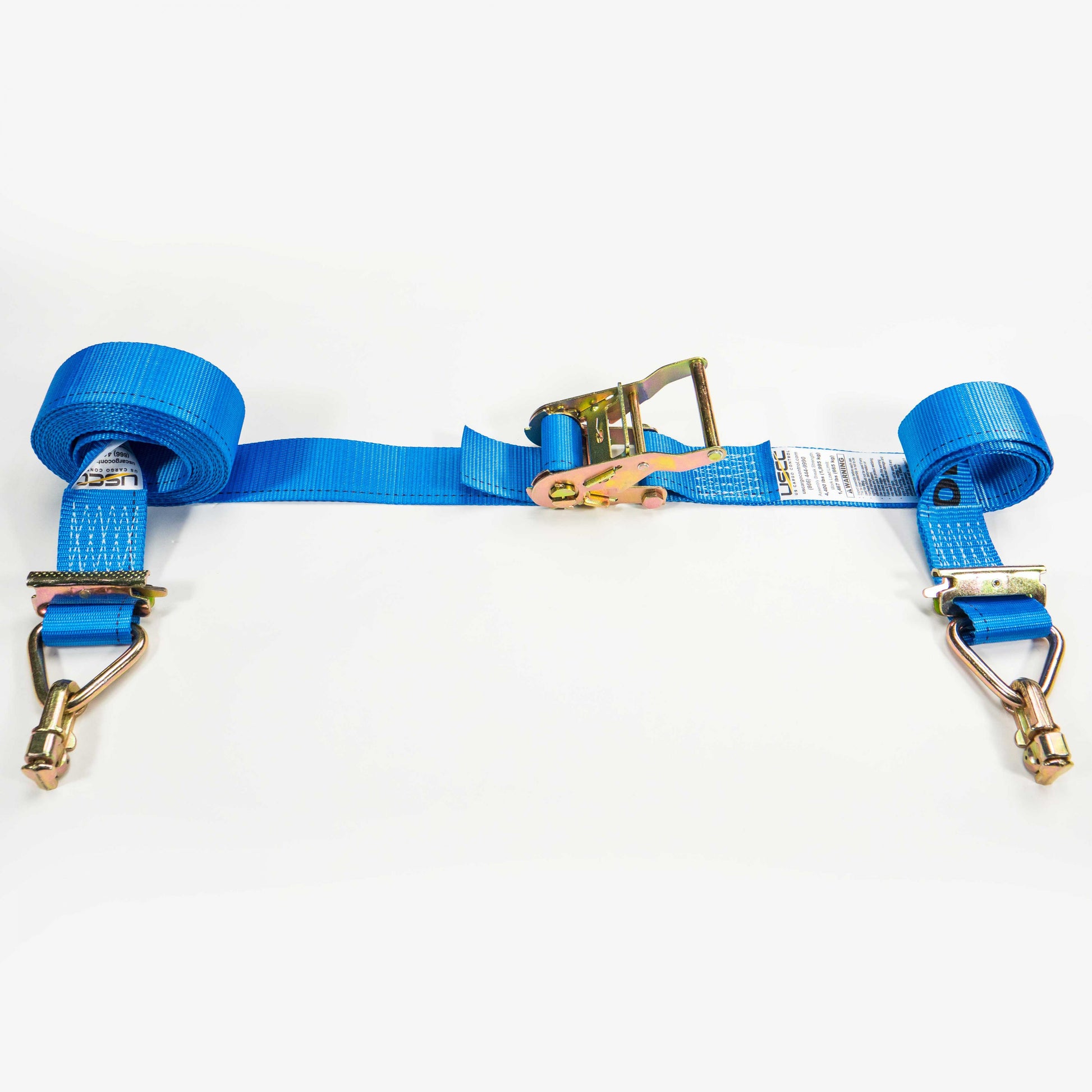 2 inch x 20 foot Blue E Track Ratchet Straps w Double Stud Fittings image 2 of 9