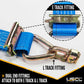 2 inch x 20 foot Blue E Track Ratchet Straps w Double Stud Fittings image 4 of 9