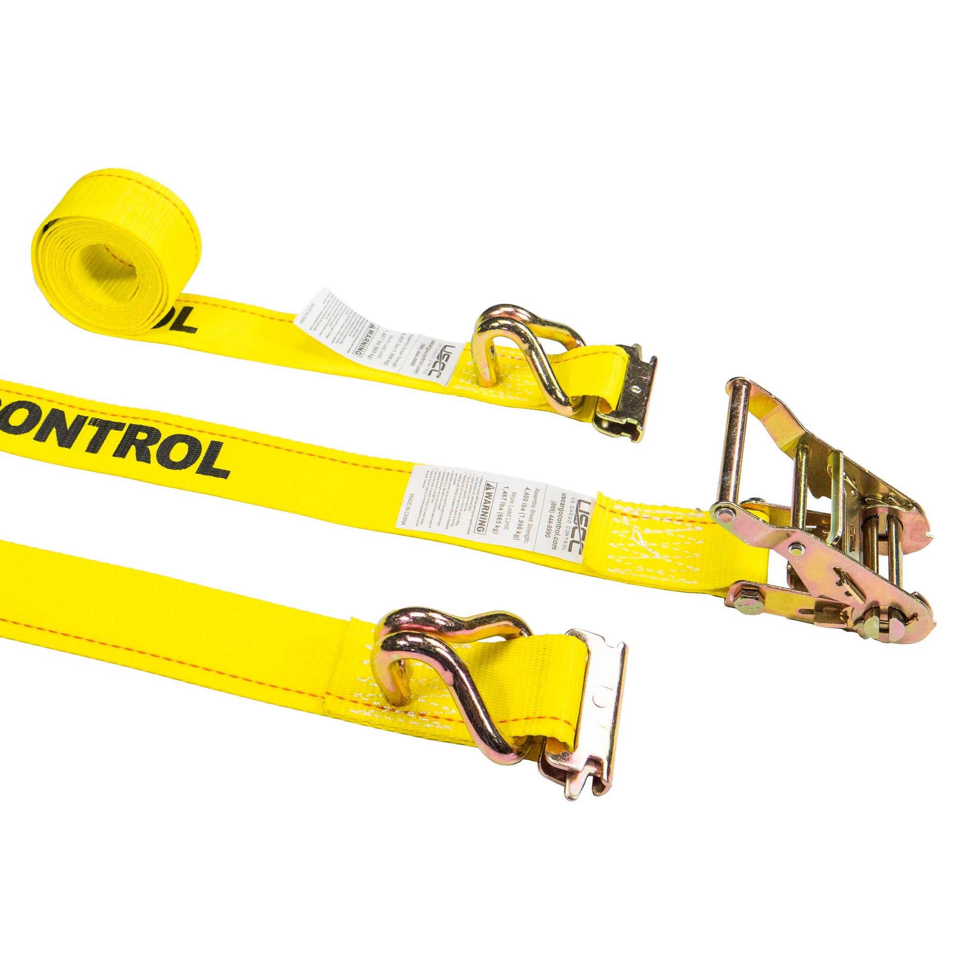 2 foot foot X 12 foot Yellow ETrack Straps wSpring EFittings and Wire Hooks image 1 of 10