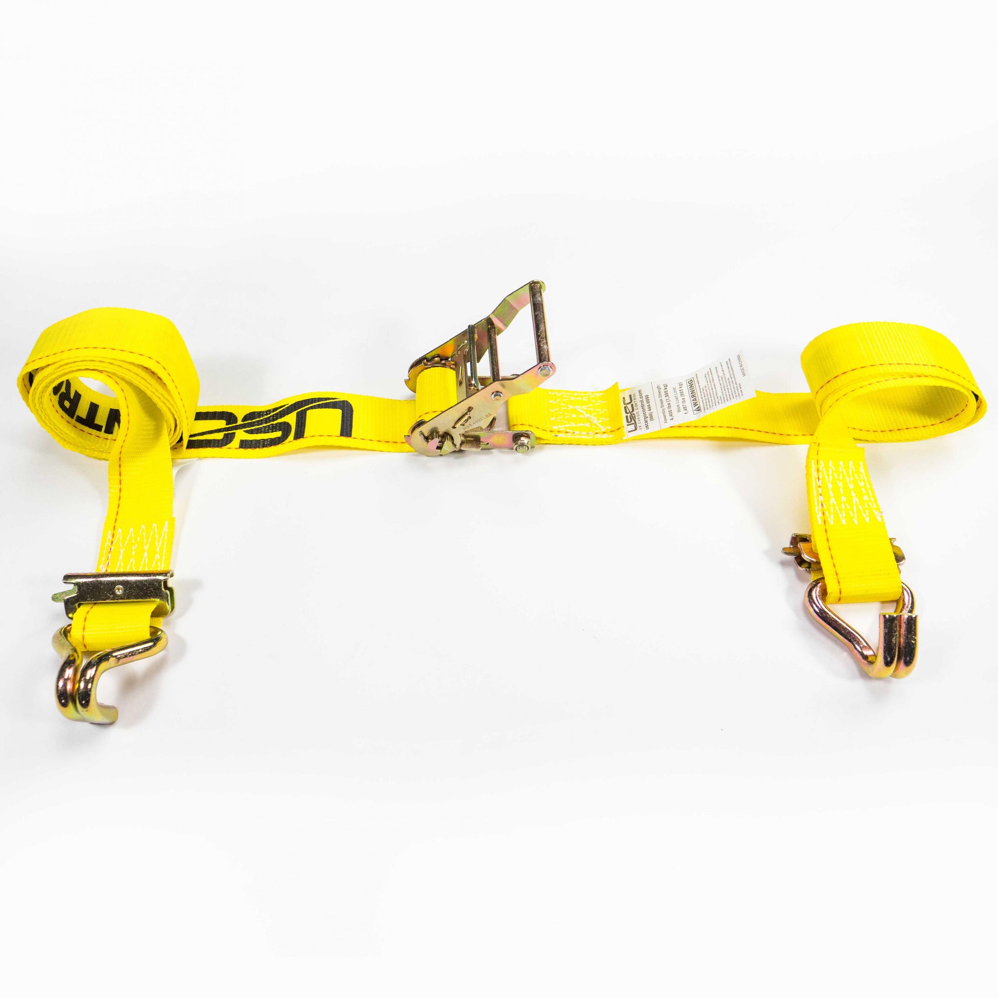 2 foot foot X 12 foot Yellow ETrack Straps wSpring EFittings and Wire Hooks image 2 of 10