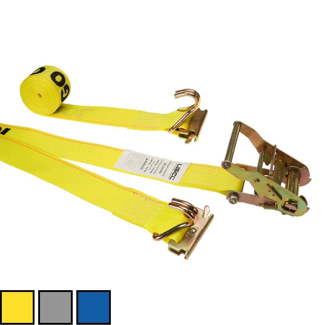 2 foot foot X 12 foot Yellow ETrack Straps wSpring EFittings and Wire Hooks image 10 of 10