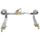 2'' X 16' Gray E-Track Ratchet Straps w/ E-Fittings and Wire Hooks