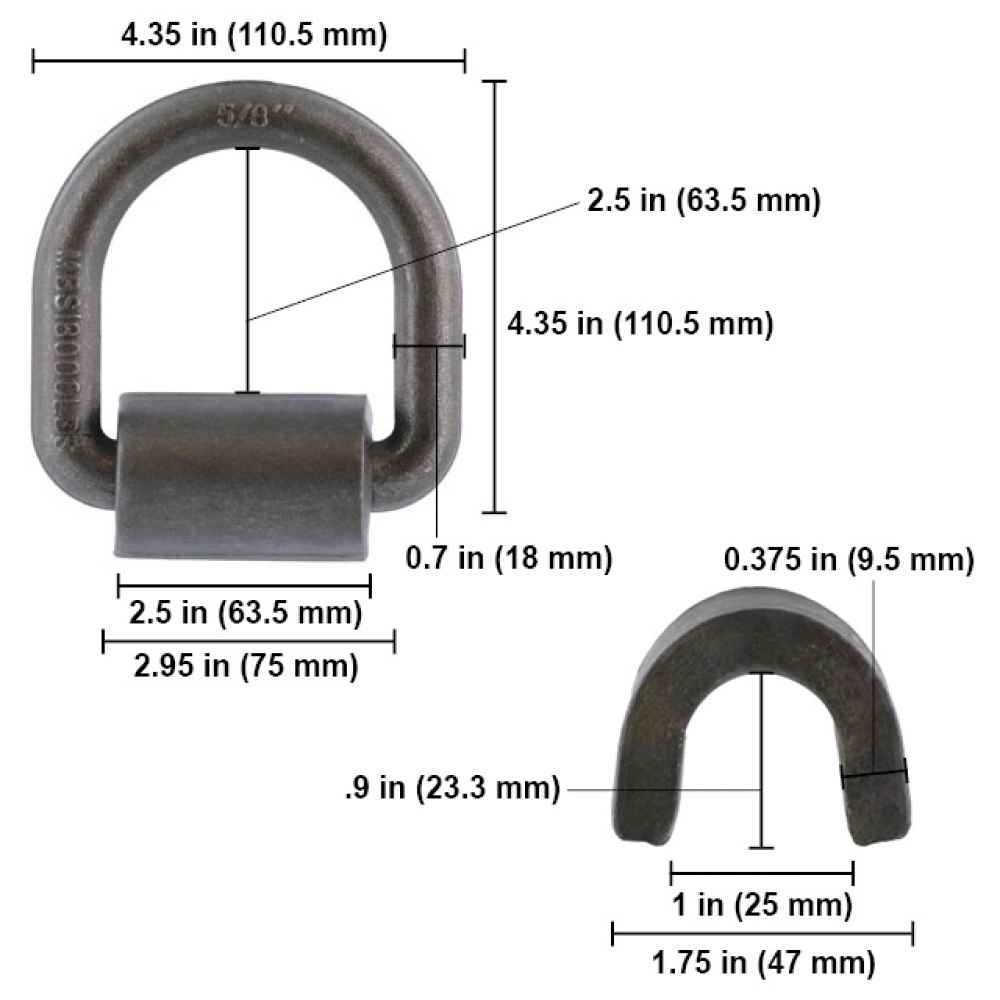 Lashing Ring Weld On 5/8" x  18,000 lbs Forged Mounting Ring - image 2