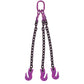 34 inch x 18 foot 3 Leg Chain Sling w Grab Hooks Grade 100 image 1 of 3