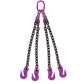 58 inch x 3 foot 4 Leg Chain Sling w Grab Hooks Grade 100 image 1 of 3