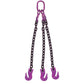 9/32" x 12' - 3 Leg Chain Sling w/ Grab Hooks - Grade 100