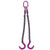 38 inch x 14 foot 2 Leg Chain Sling w Foundry Hooks Grade 100 image 1 of 3