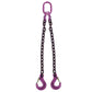 9/32" x 10' - 2 Leg Chain Sling w/ Sling Hooks - Grade 100