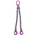 516 inch x 3 foot 2 Leg Chain Sling w SelfLocking Hooks Grade 100 image 1 of 3