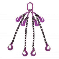 34 inch x 10 foot Adjustable 4 Leg Chain Sling w Sling Hooks Grade 100 image 1 of 2