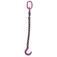 12 inch x 8 foot Single Leg Chain Sling w Foundry Hook Grade 100 image 1 of 3