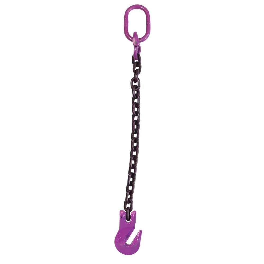 9/32" x 10' - Single Leg Chain Sling w/ Grab Hook - Grade 100