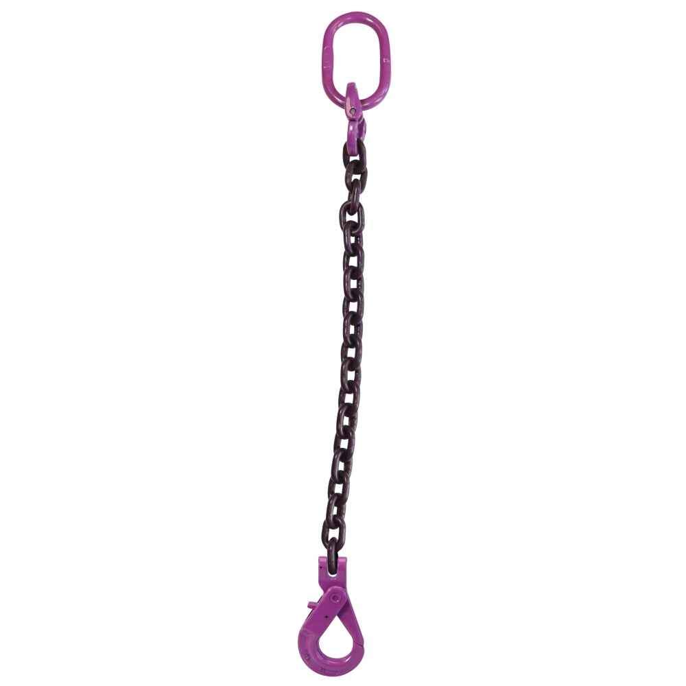 5/16" x 16' - Single Leg Chain Sling w/ Self-Locking Hook - Grade 100
