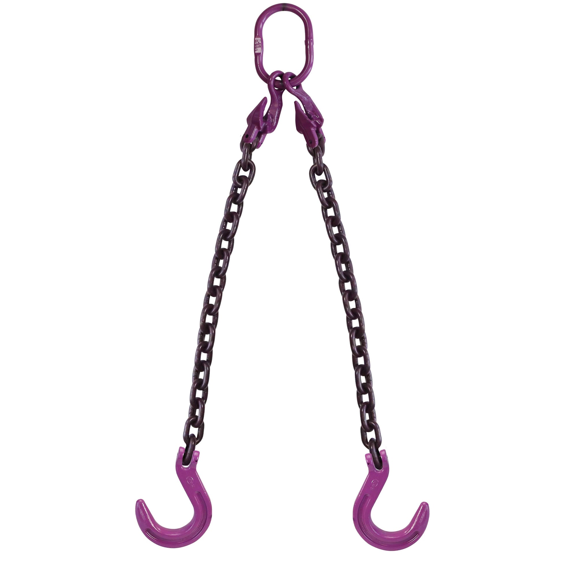 1/2" x 20' - Adjustable 2 Leg Chain Sling w/ Foundry Hooks - Grade 100 image 1 of 8