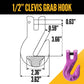 1/2" x 10' - Adjustable 2 Leg Chain Sling w/ Grab Hooks - Grade 100 image 6 of 8