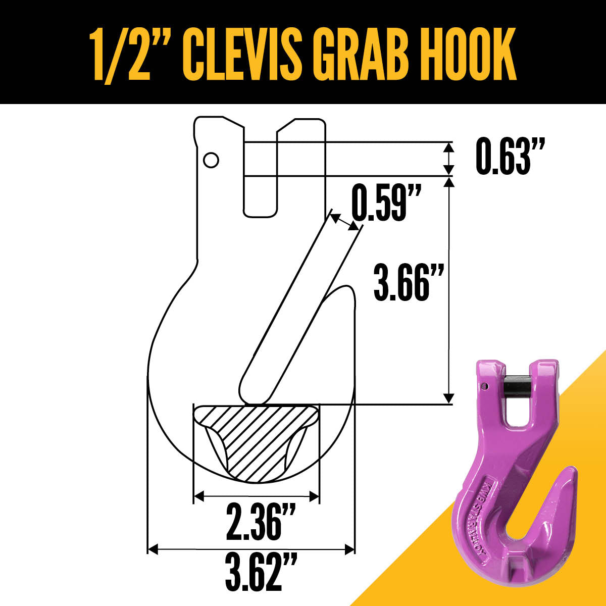 1/2" x 20' - Adjustable 2 Leg Chain Sling w/ Grab Hooks - Grade 100 image 6 of 8