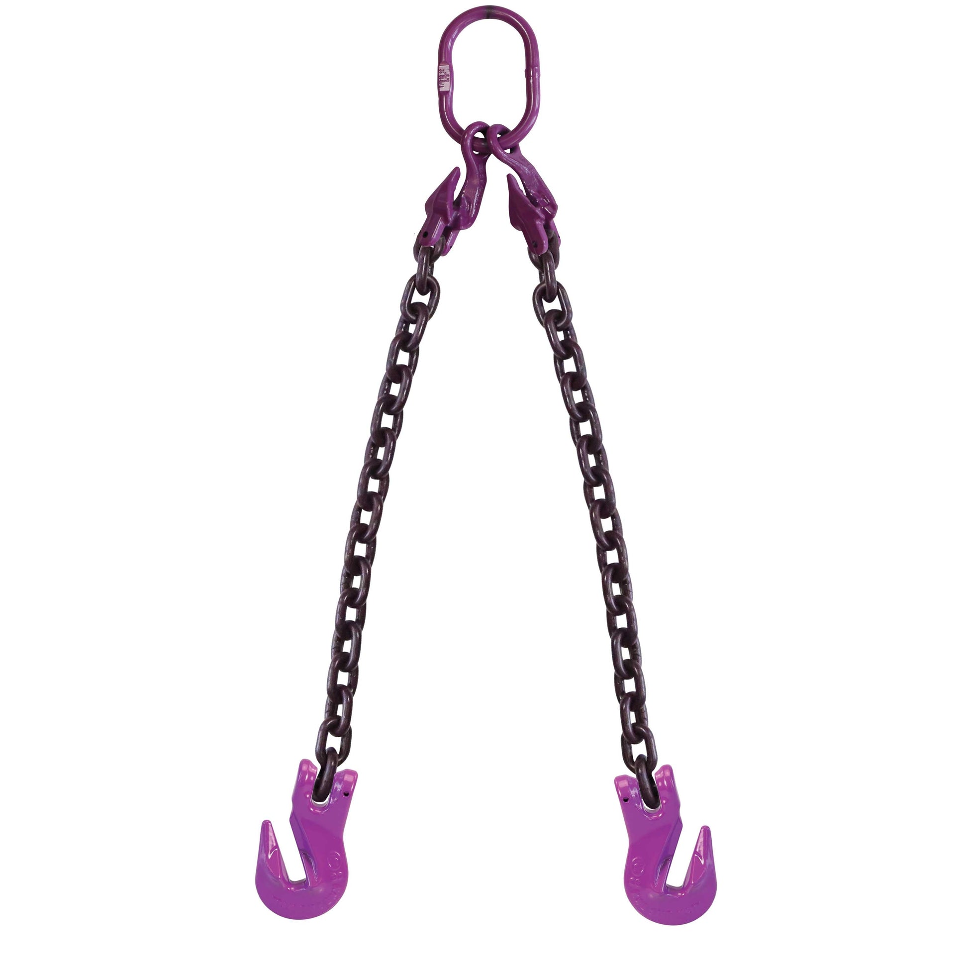 3/8" x 15' - Adjustable 2 Leg Chain Sling w/ Grab Hooks - Grade 100 image 1 of 8