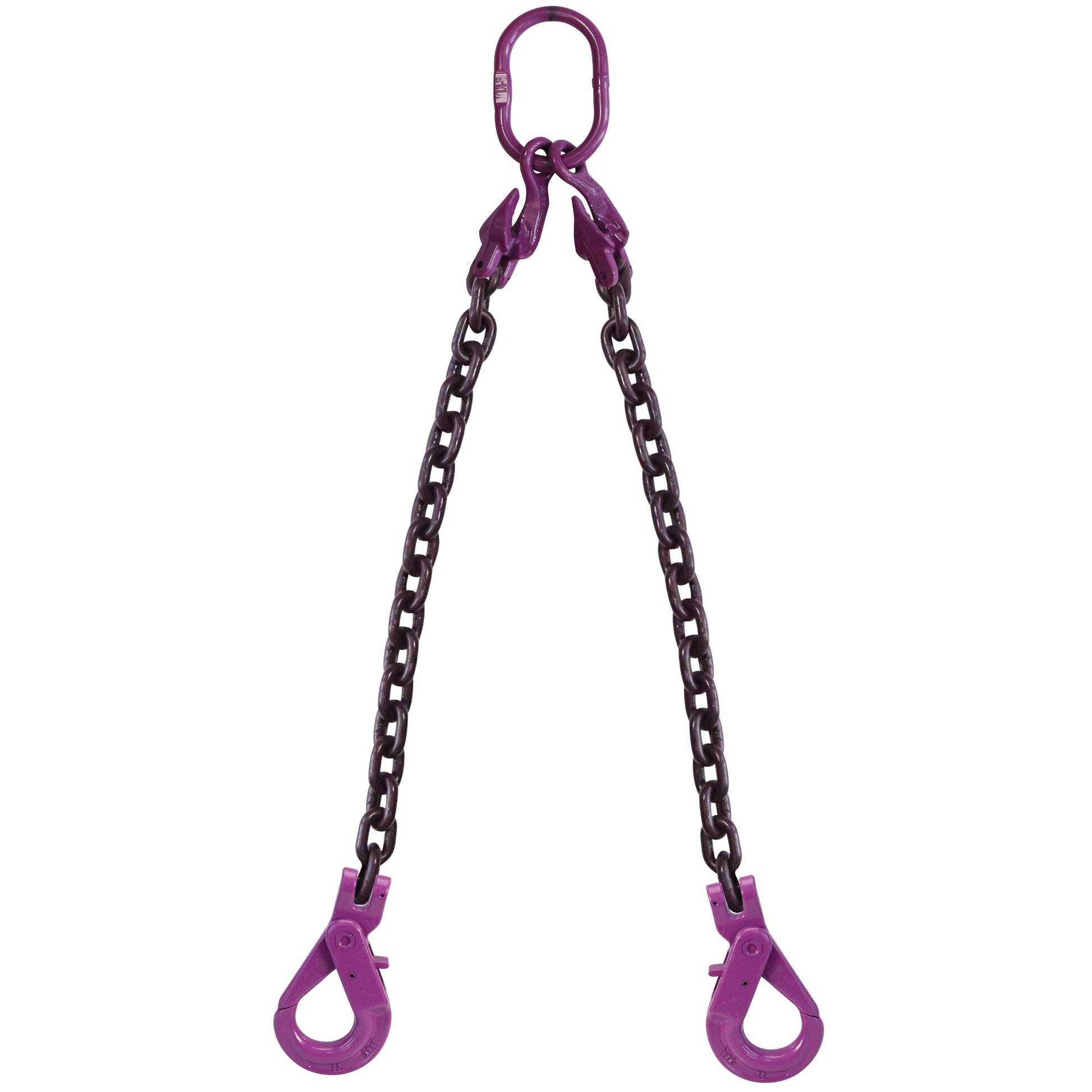 1/2" x 15' - Adjustable 2 Leg Chain Sling w/ Self-Locking Hooks - Grade 100 image 1 of 8
