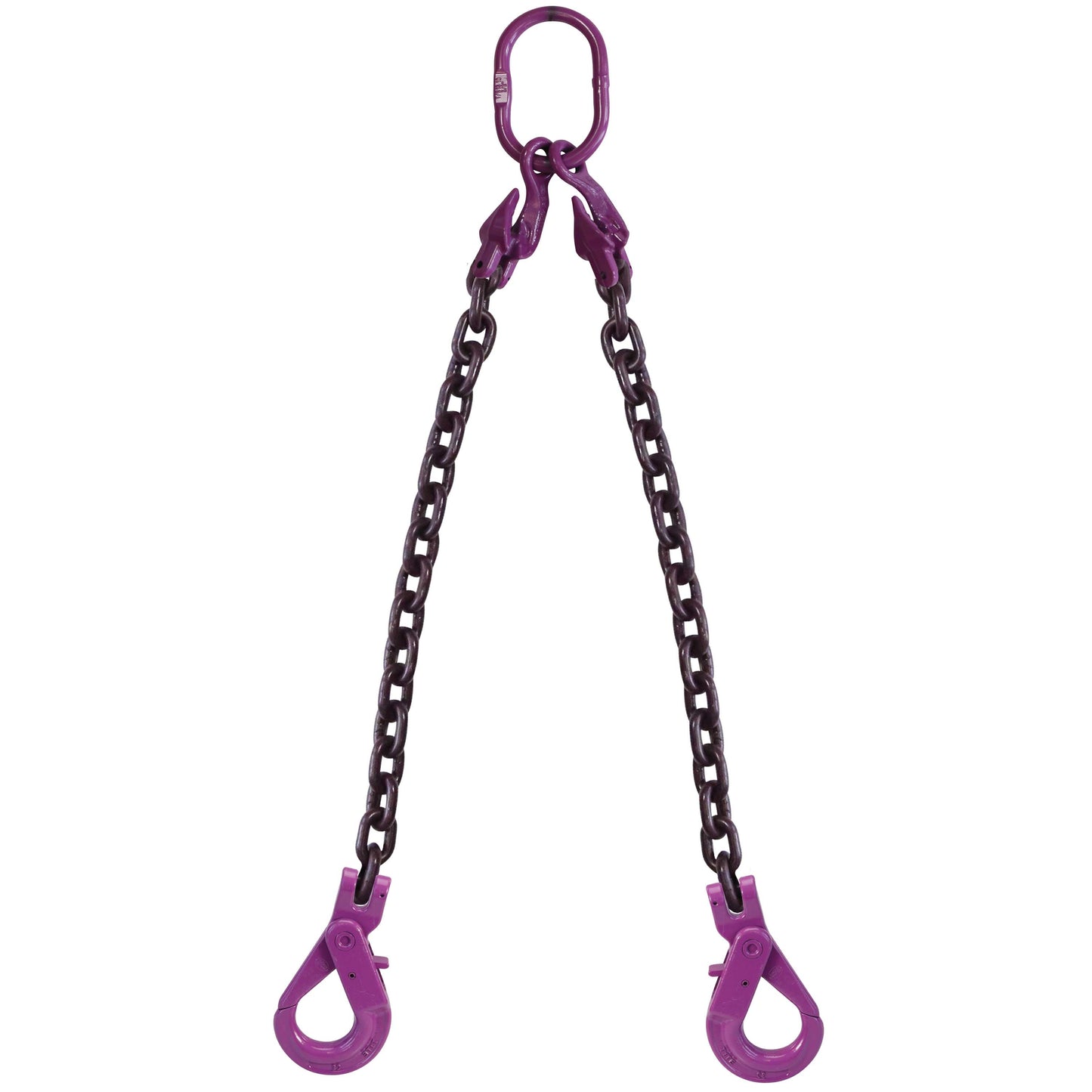 3/8" x 10' - Adjustable 2 Leg Chain Sling w/ Self-Locking Hooks - Grade 100 image 1 of 8