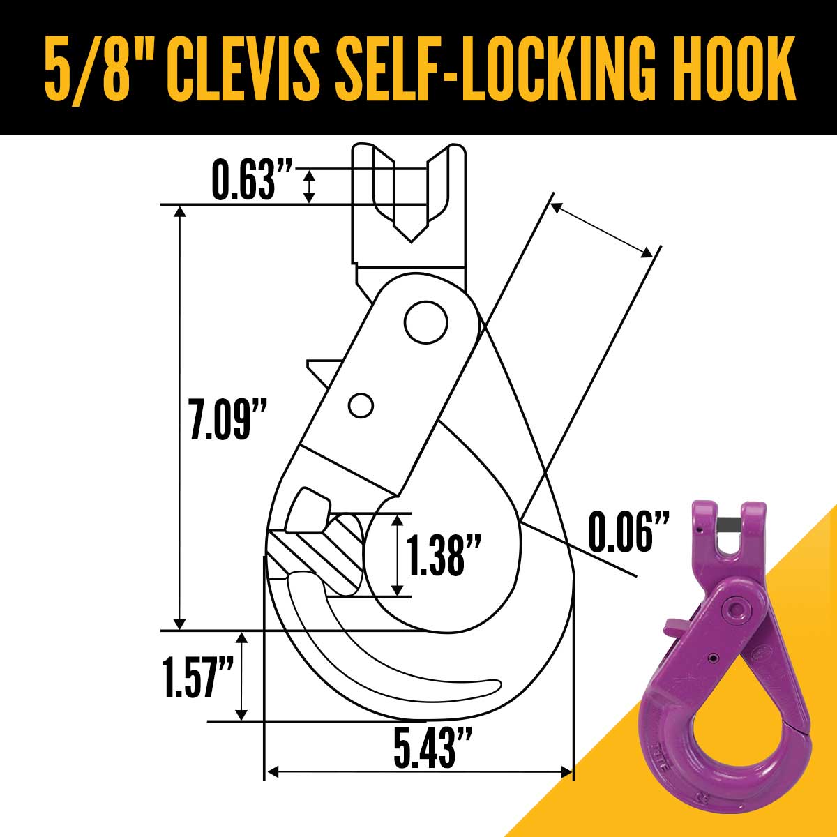 5/8" x 15' - Adjustable 2 Leg Chain Sling w/ Self-Locking Hooks - Grade 100 image 6 of 8