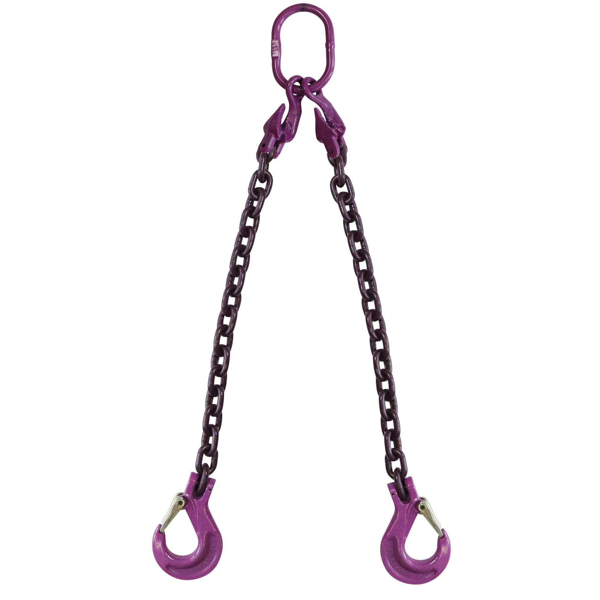 1/2" x 10' - Adjustable 2 Leg Chain Sling w/ Sling Hooks - Grade 100 image 1 of 8