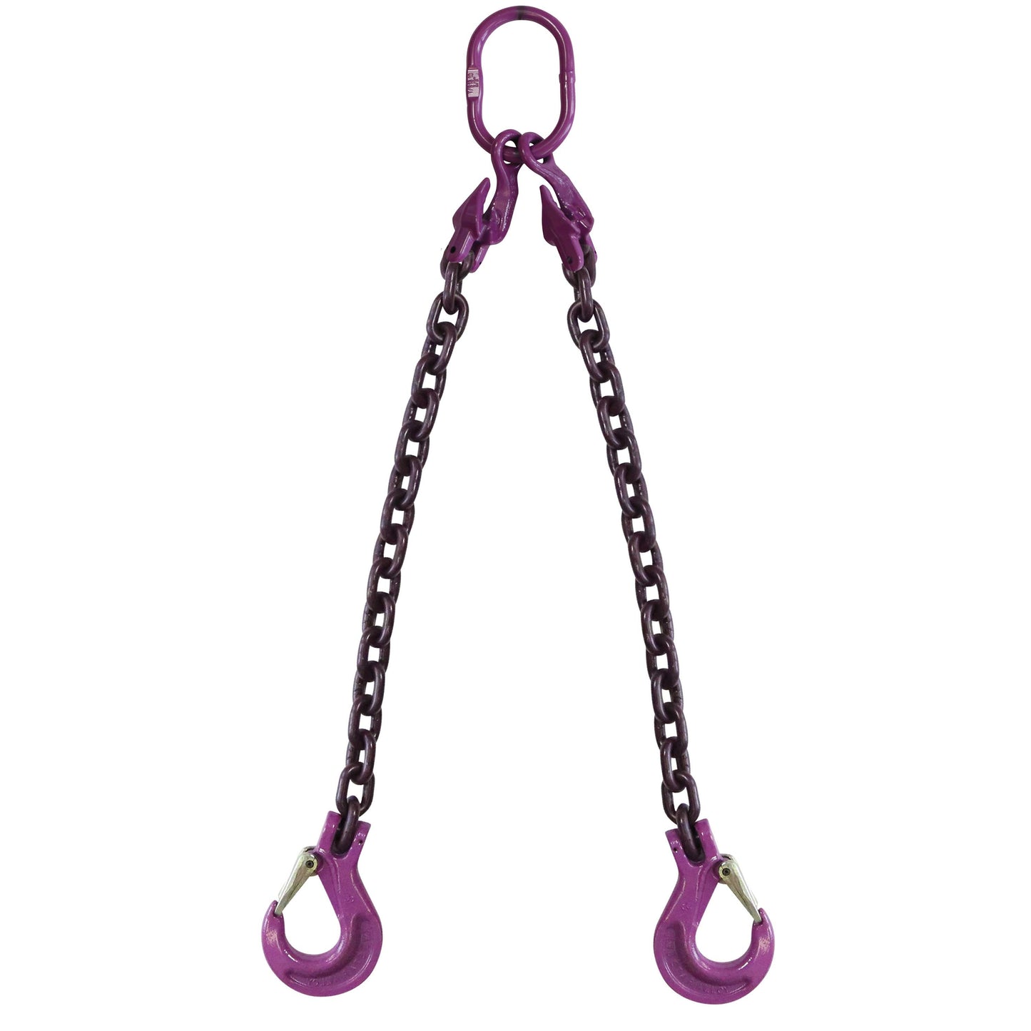 3/8" x 10' - Adjustable 2 Leg Chain Sling w/ Sling Hooks - Grade 100 image 1 of 8