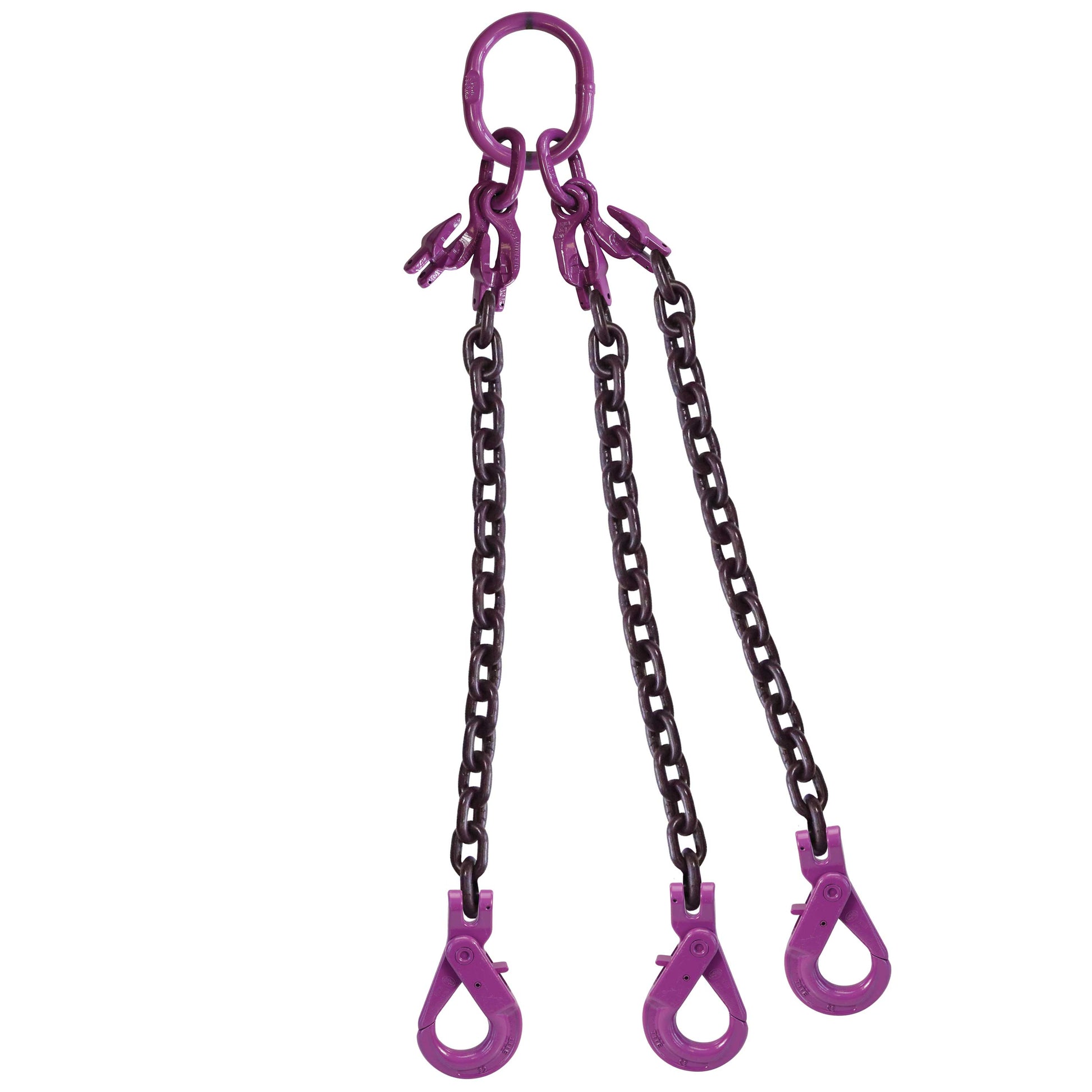 5/8" x 15' - Adjustable 3 Leg Chain Sling w/ Self-Locking Hooks - Grade 100 image 1 of 8