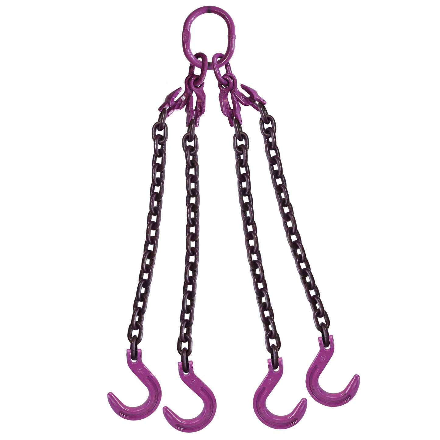 1/2" x 20' - Adjustable 4 Leg Chain Sling w/ Foundry Hooks - Grade 100 image 1 of 8