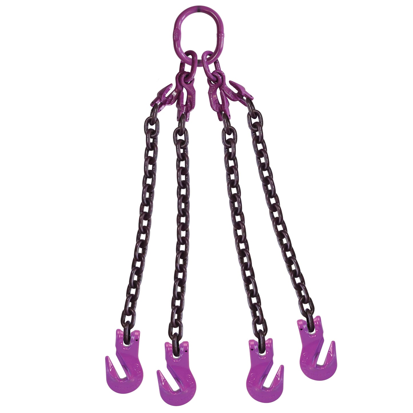 1/2" x 5' - Adjustable 4 Leg Chain Sling w/ Grab Hooks - Grade 100 image 1 of 8