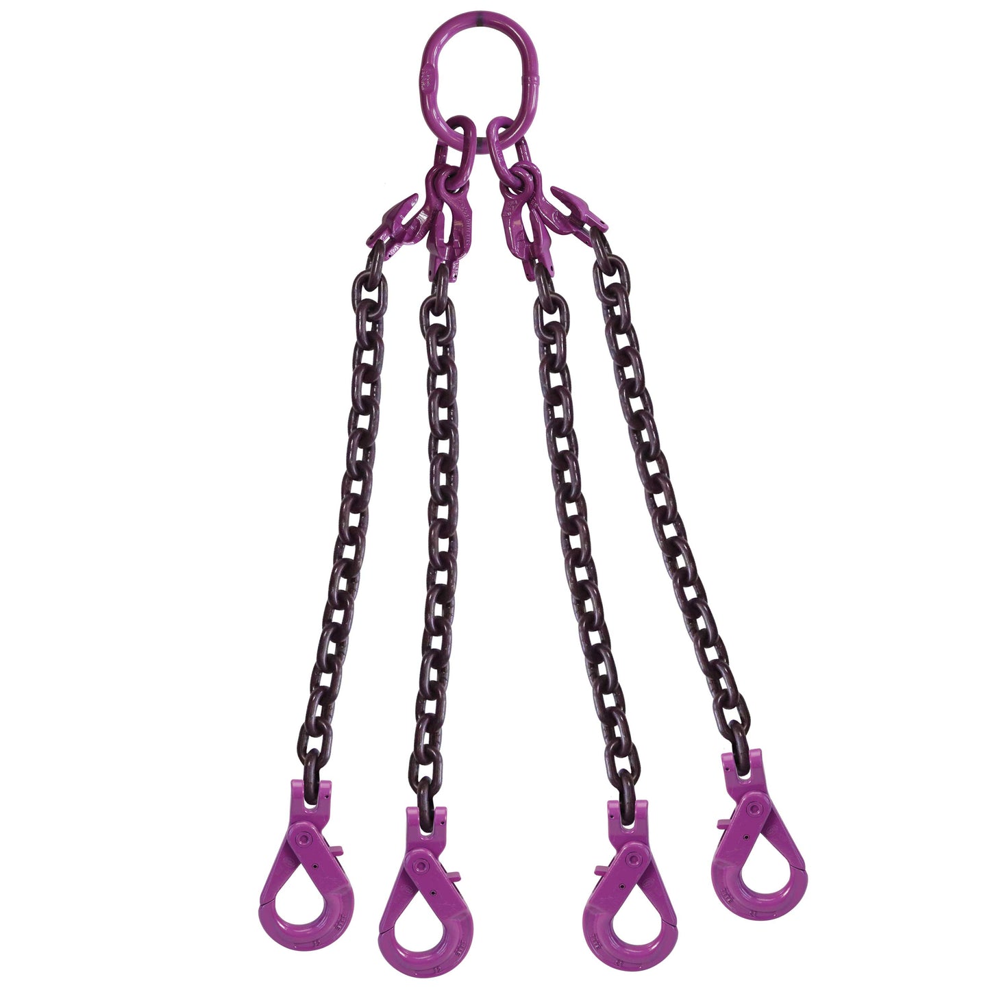 1/2" x 15' - Adjustable 4 Leg Chain Sling w/ Self-Locking Hooks - Grade 100 image 1 of 8
