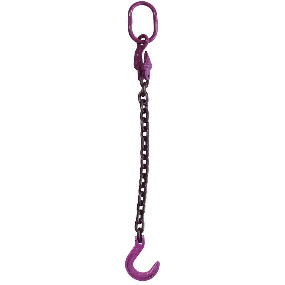 1/2" x 5' - Adjustable Single Leg Chain Sling w/ Foundry Hook - Grade 100 image 1 of 8