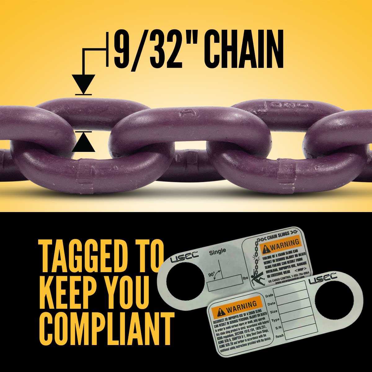 9/32" x 5' - Adjustable Single Leg Chain Sling w/ Grab Hook - Grade 100 image 4 of 8