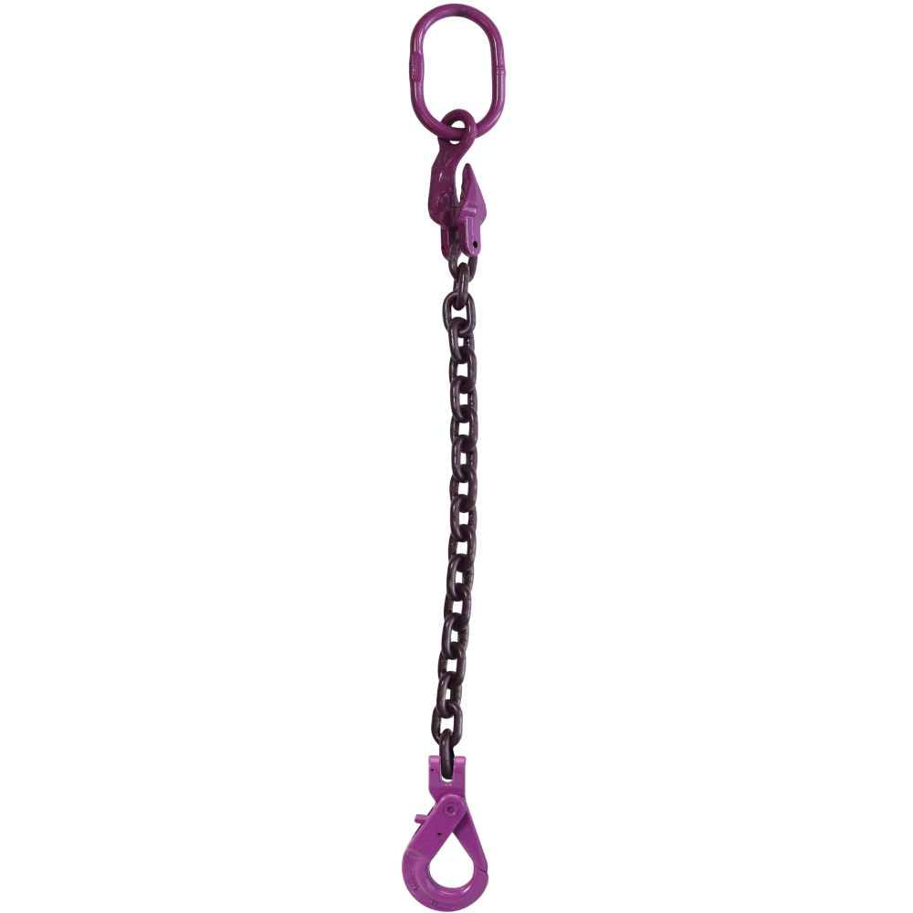 5/8" x 20' - Adjustable Single Leg Chain Sling w/ Self-Locking Hook - Grade 100 image 1 of 8