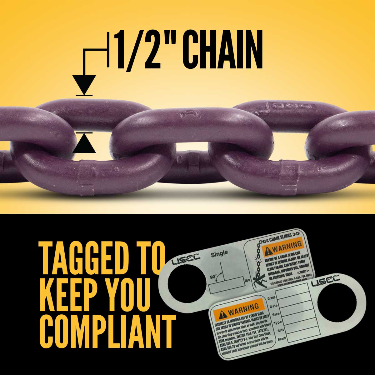 1/2" x 10' - Adjustable Single Leg Chain Sling w/ Self-Locking Hook - Grade 100 image 4 of 8