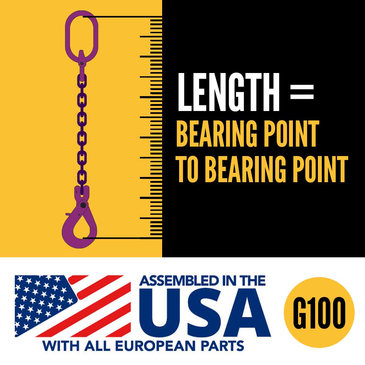1/2" x 10' - Adjustable Single Leg Chain Sling w/ Self-Locking Hook - Grade 100 image 5 of 8