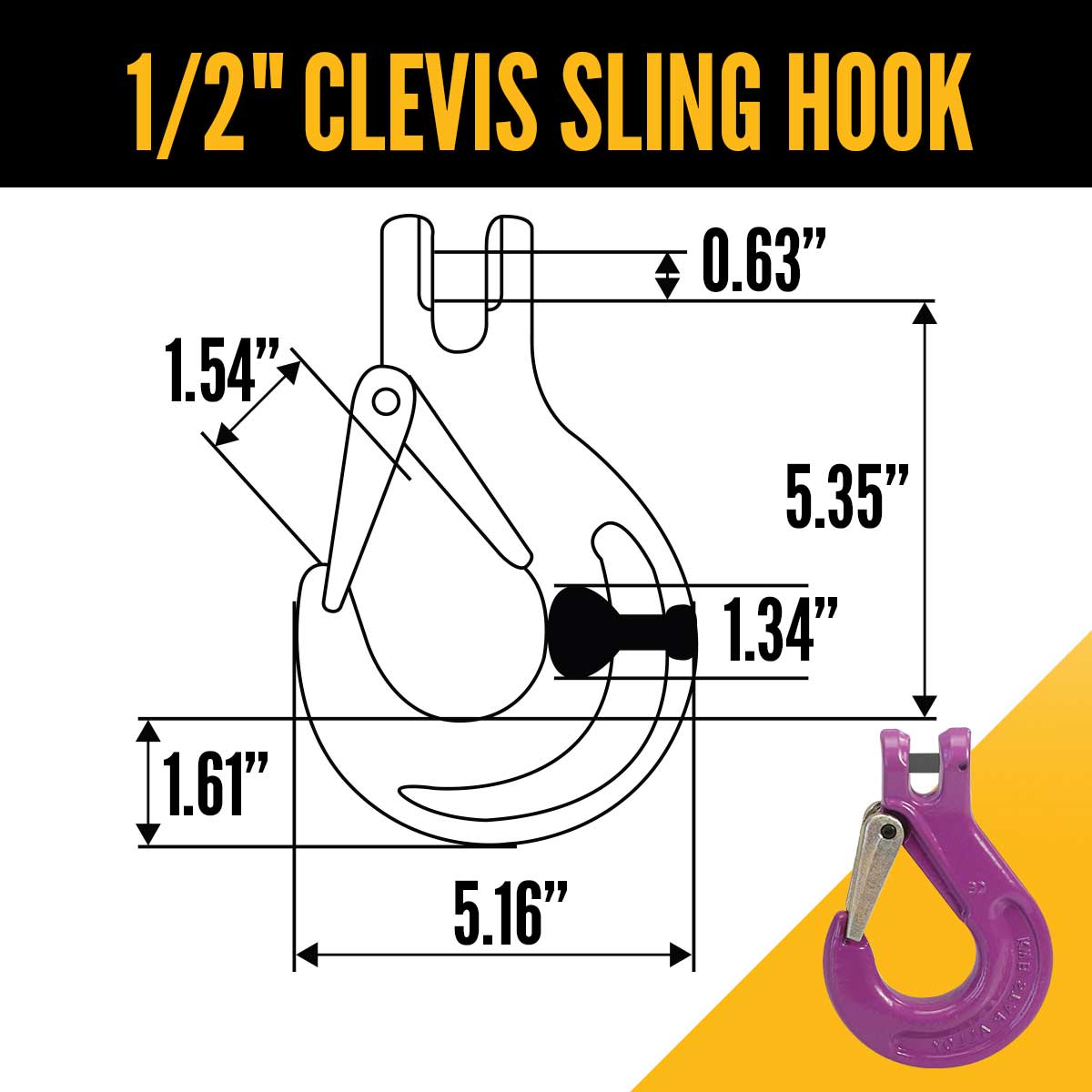1/2" x 10' - Adjustable Single Leg Chain Sling w/ Sling Hook - Grade 100 image 7 of 8
