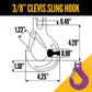 3/8" x 15' - Adjustable Single Leg Chain Sling w/ Sling Hook - Grade 100 image 6 of 8