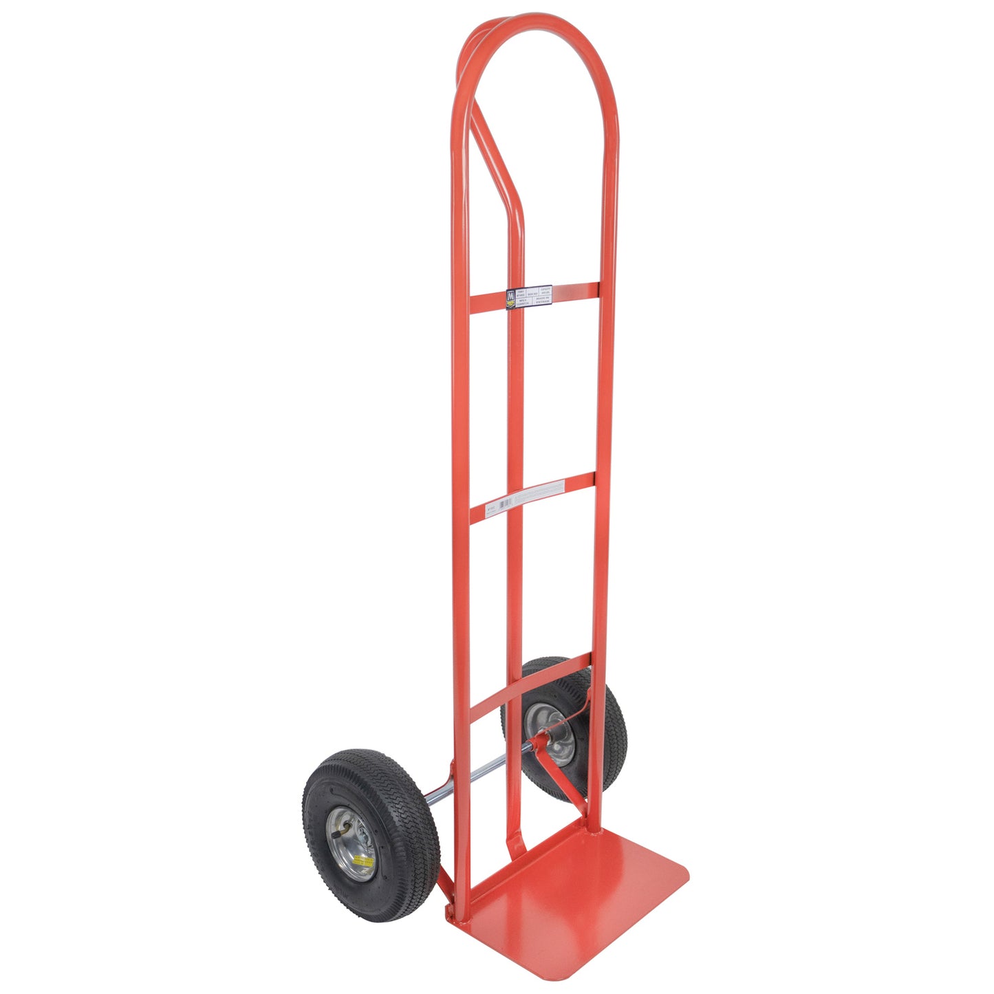 Steel Hand Truck. 600 lb. Load Capacity. 19.5" x 22.75 x 51.5". Nose Plate - 14" x 8.7