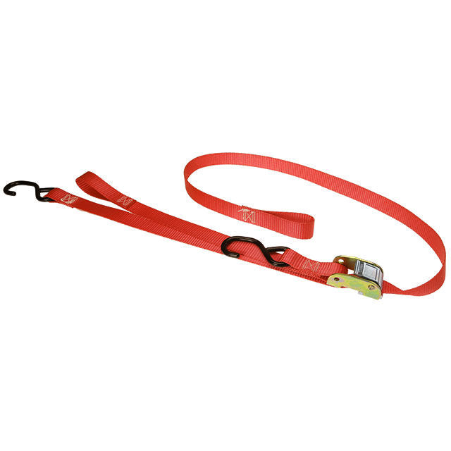 1 inch x 6 foot Cam Buckle Handlebar Strap wSHooks & Pull Loop Red