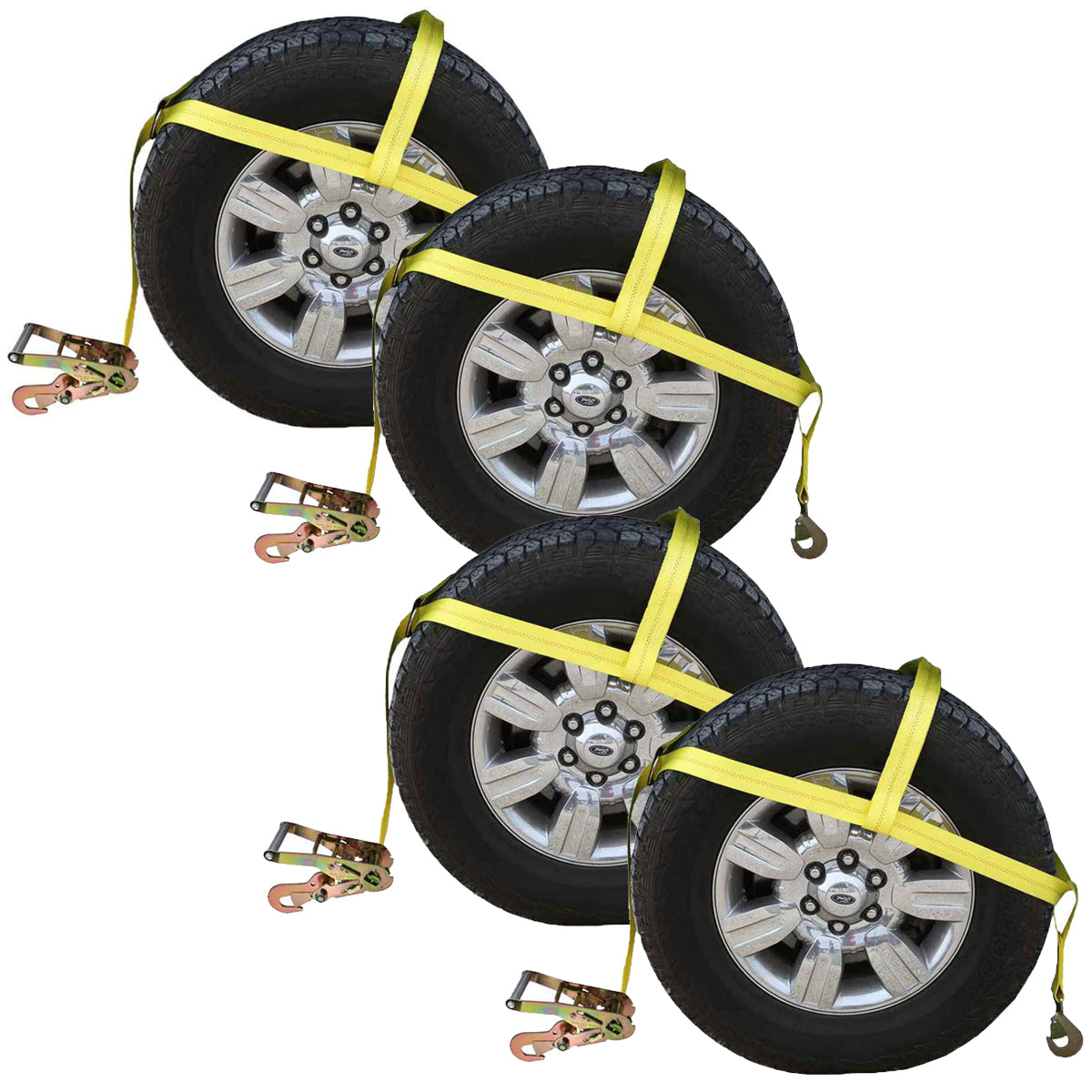 Adjustable Wheel Net w 2 Top Strap Twisted Snap Hook & Ratchet w Snap Hook 4 pack image 1 of 10