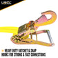 Adjustable Wheel Net w 2 Top Strap Twisted Snap Hook & Ratchet w Snap Hook 4 pack image 5 of 10