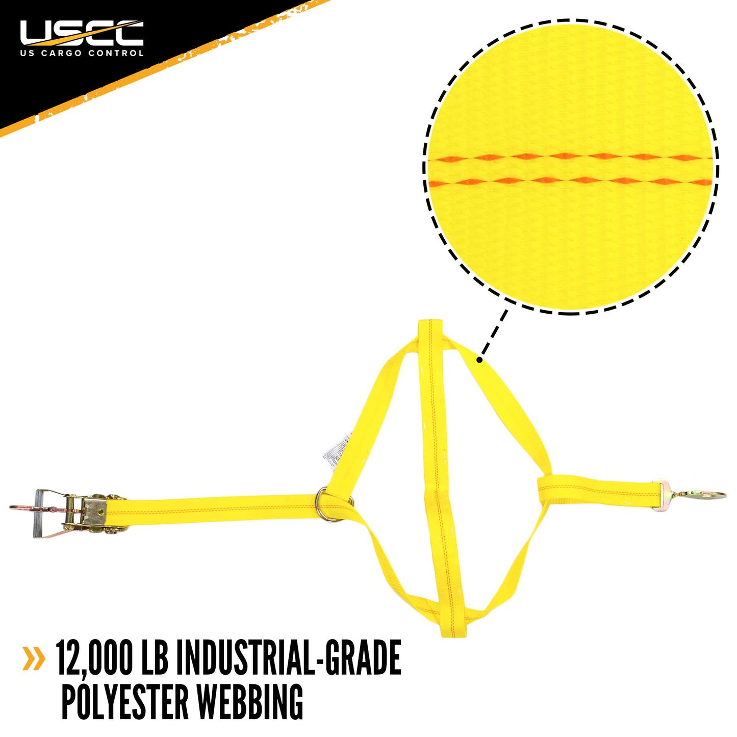 Adjustable Wheel Net w 2 Top Strap Twisted Snap Hook & Ratchet w Snap Hook 4 pack image 6 of 10