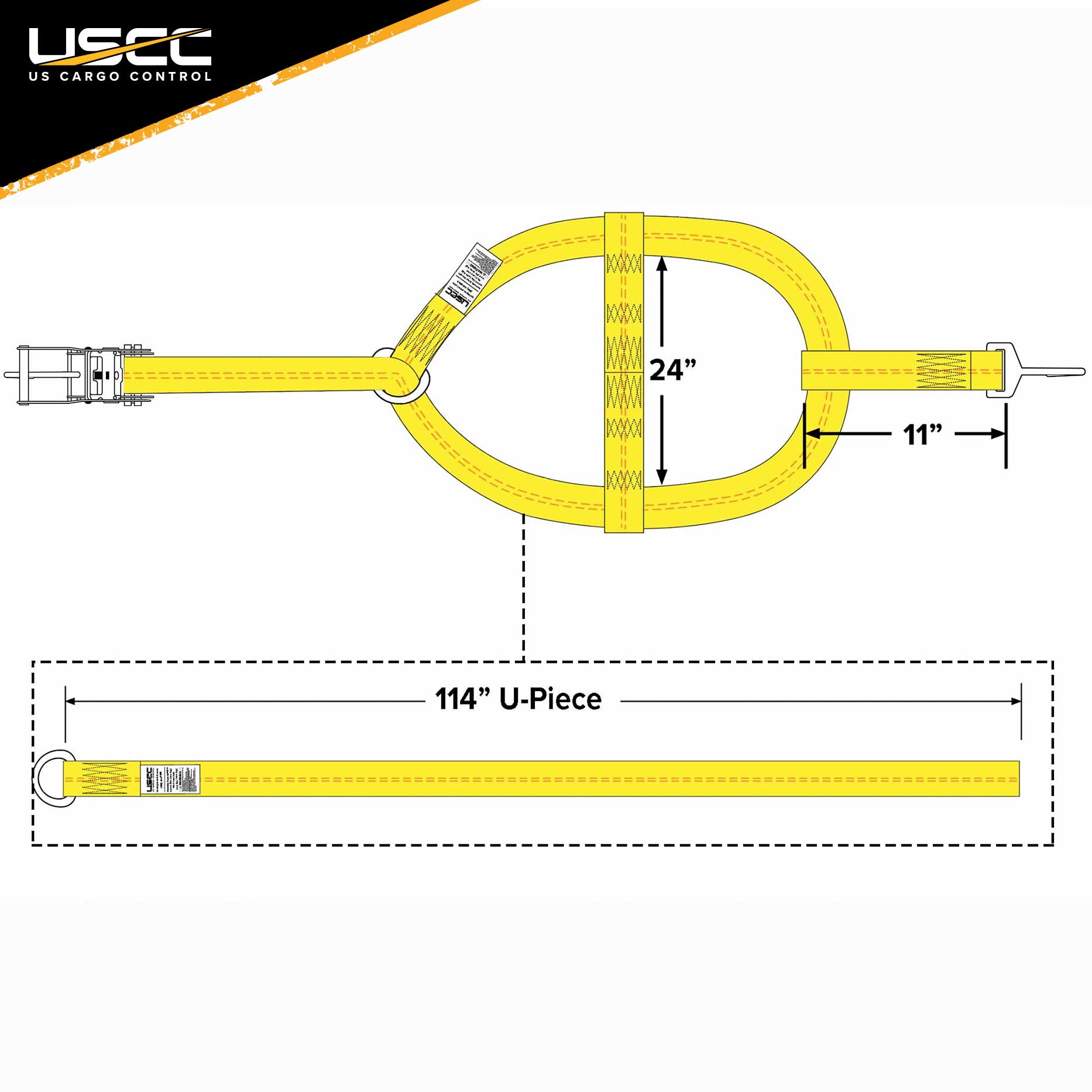 Adjustable Wheel Net w 2 Top Strap Twisted Snap Hook & Ratchet w Snap Hook image 3 of 9