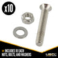 AirlineStyle Track Fastener Pack 112 inch Bolts w Nut & Washer 10 pk image 2 of 9