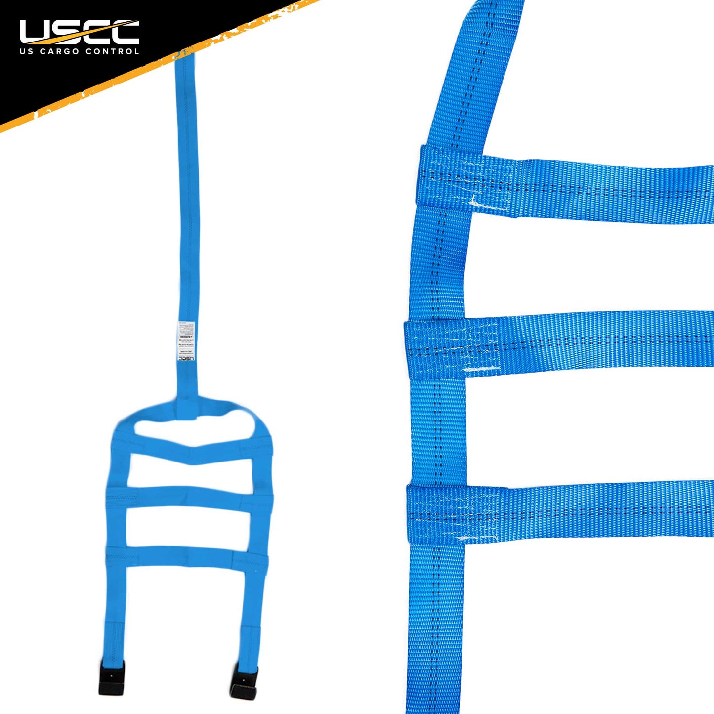 Blue Extra Large Tow Dolly Basket Strap with Flat Hooks 2 pack image 7 of 9