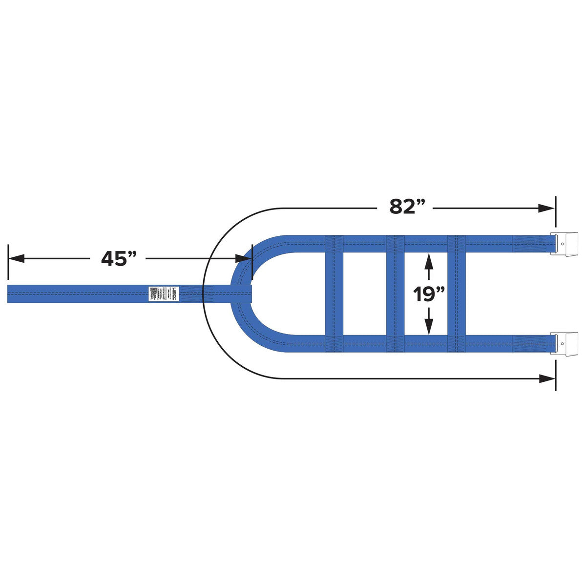 Blue Extra Large Tow Dolly Basket Strap with Flat Hooks image 3 of 9