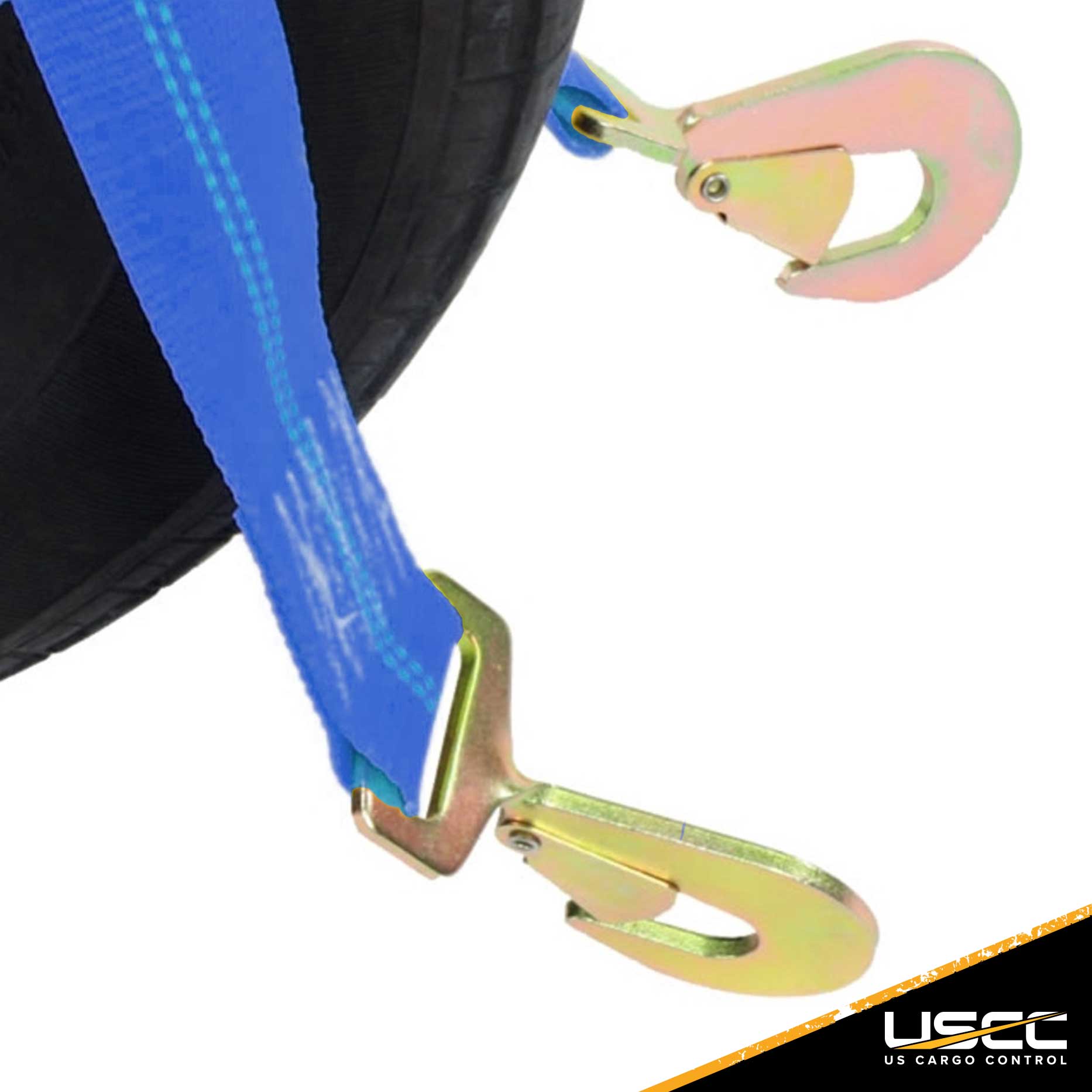 Blue Extra Large Tow Dolly Basket Strap with Twisted Snap Hooks image 10 of 10