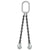 34 inch x 8 foot Crosby 2 Leg Chain Sling w Grab Hooks Grade 100 image 1 of 2